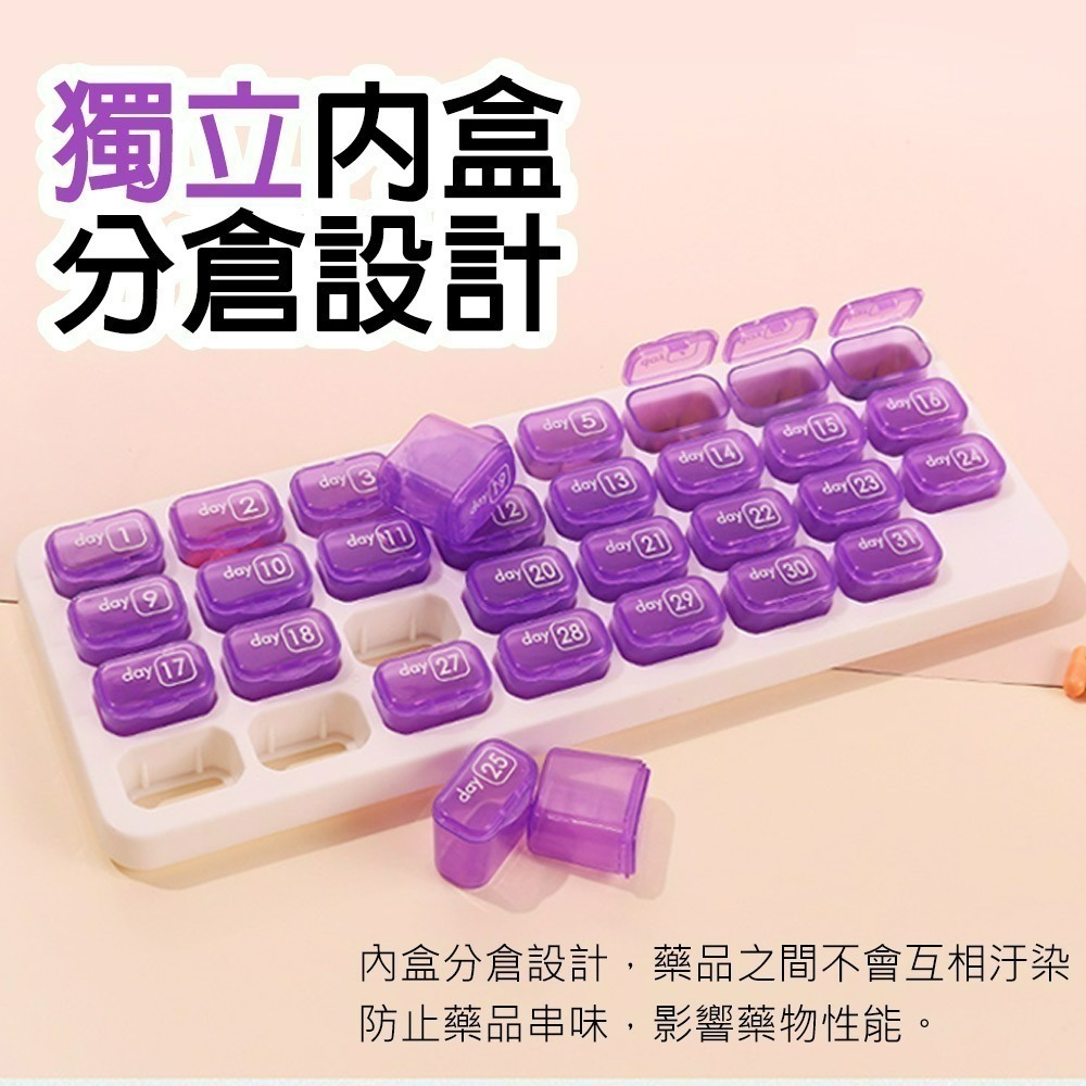 【QIDINA】鍵盤式31格藥物保健品獨立收納盒 / 藥盒一週 分藥盒 獨立藥盒 密封藥盒 藥盒七日 攜帶藥盒 裝藥盒-細節圖4