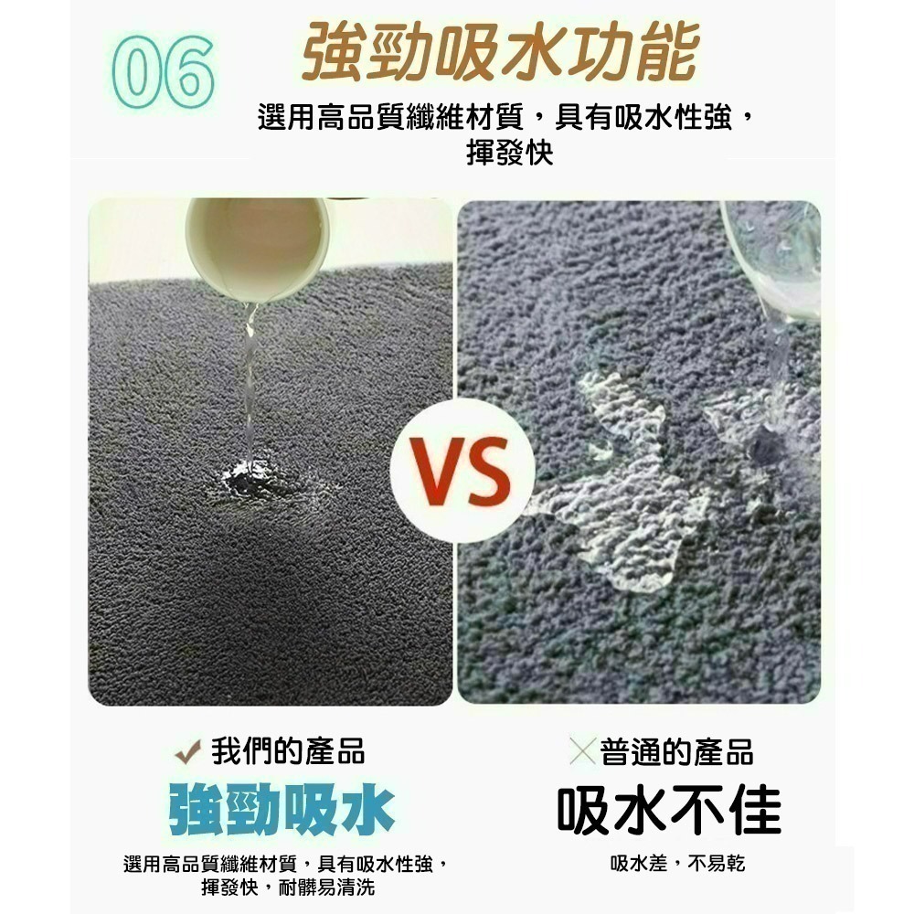 【限時購】【QIDINA】超強吸水玄關浴室耐髒地毯地墊 腳踏墊 大地墊 / 吸水地墊 浴室吸水地墊 止滑墊 防滑地墊-細節圖6