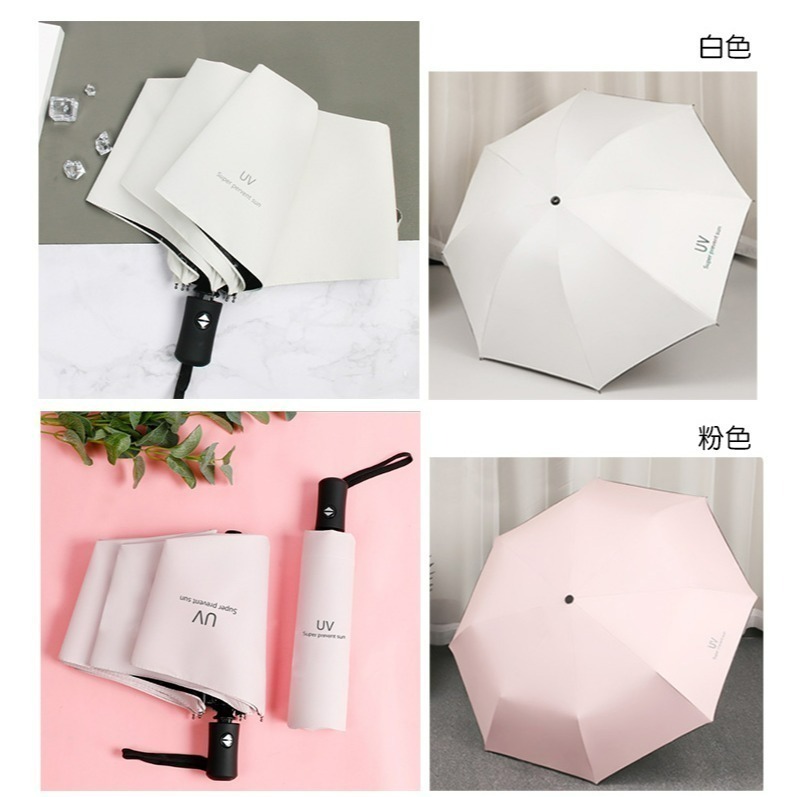 【QIDINA】質感抗UV摺疊自動傘 / 黑膠 防曬 安全 降溫黑膠8骨 雨具 雨傘 陽傘 遮陽傘 伸縮傘 摺疊傘-細節圖5