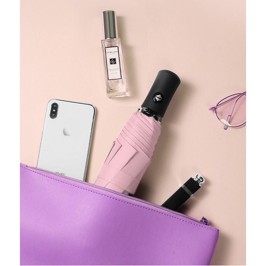 【QIDINA】質感抗UV摺疊自動傘 / 黑膠 防曬 安全 降溫黑膠8骨 雨具 雨傘 陽傘 遮陽傘 伸縮傘 摺疊傘-細節圖10