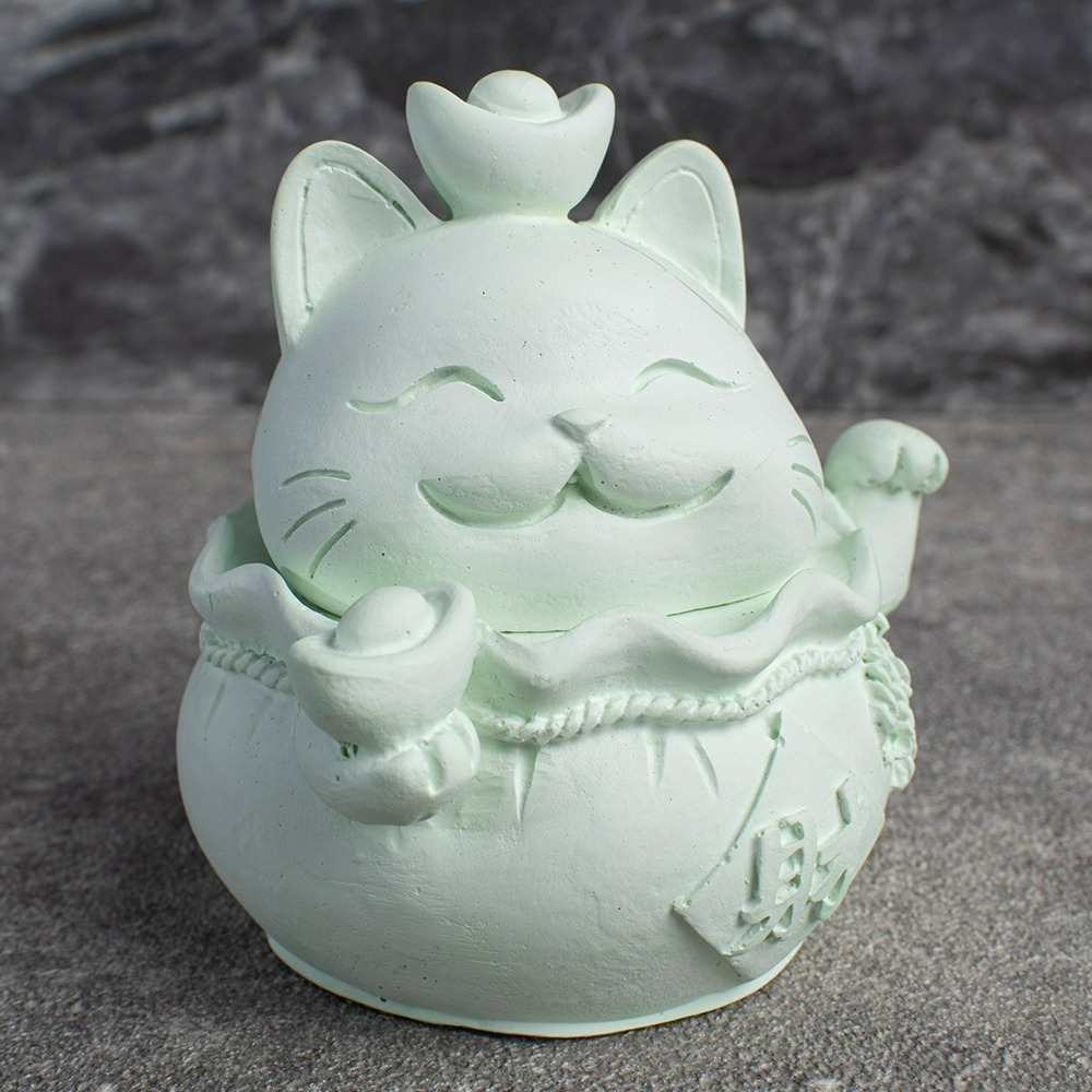 【QIDINA】MIT五行開運貓除濕防霉珪藻土香氛-贈香氛精油 / 招財貓 招財擺飾  開運 入宅擺件 防潮 除濕 風水-規格圖10