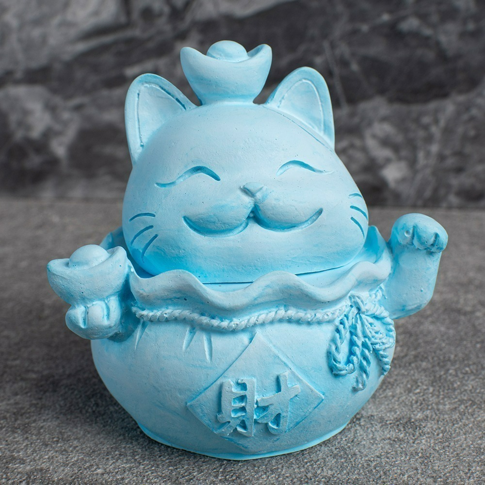 【QIDINA】MIT五行開運貓除濕防霉珪藻土香氛-贈香氛精油 / 招財貓 招財擺飾  開運 入宅擺件 防潮 除濕 風水-規格圖10