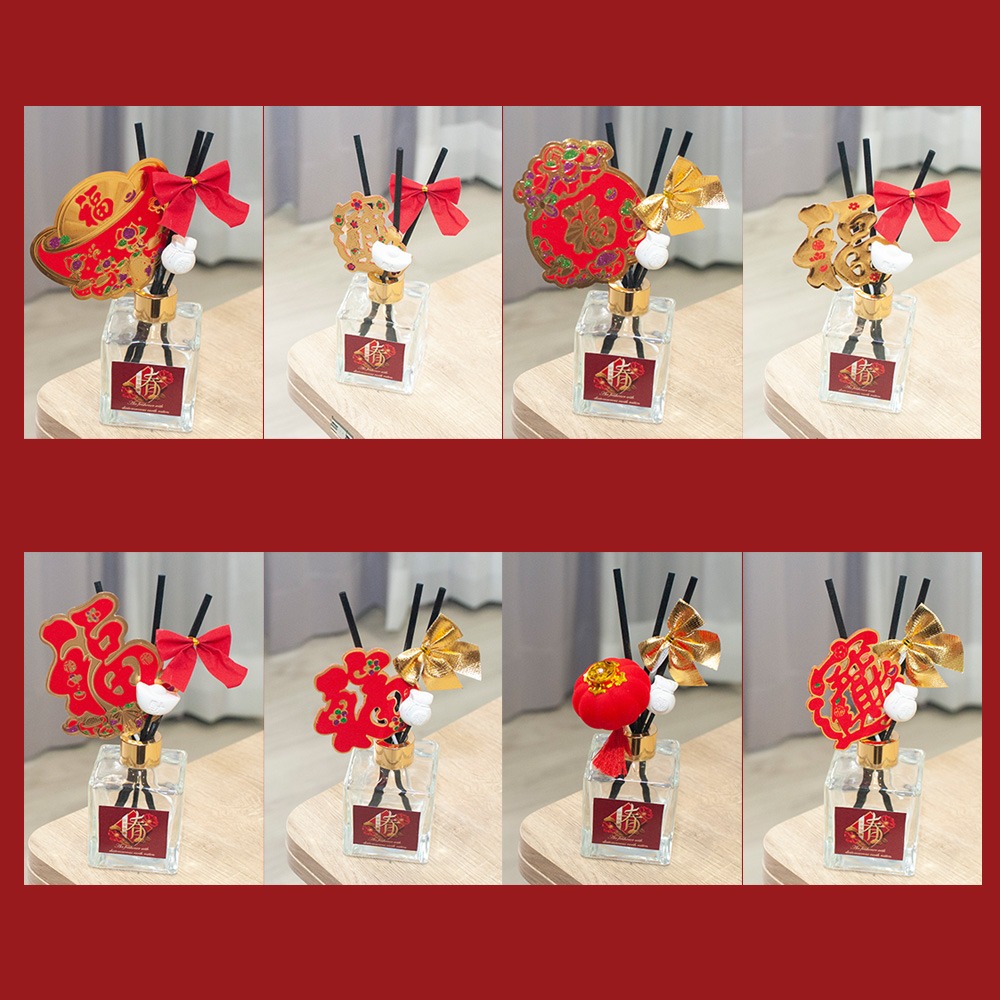 【QIDINA】專利箔金招財香氛珪藻土擴香瓶 無酒精配方 ( 4入贈新年限定噴霧*1 ) / 過年 賀年 新年 送禮-細節圖5