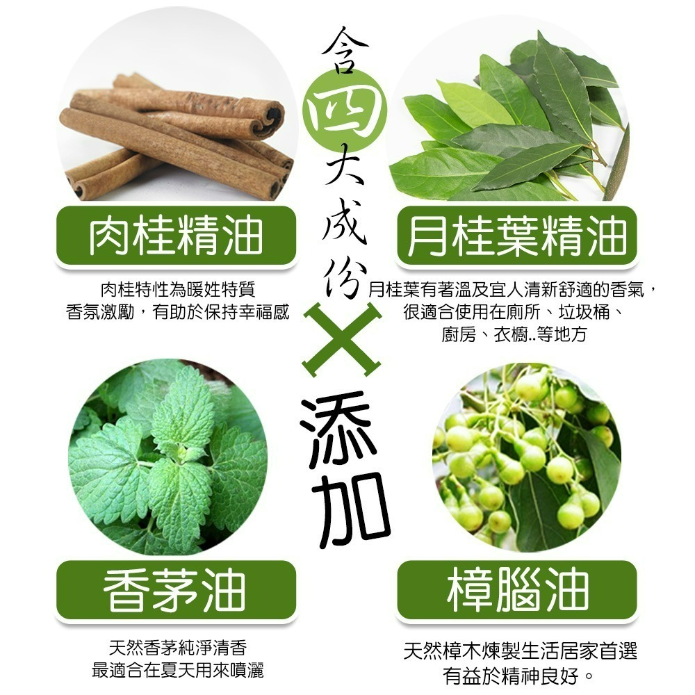 【QIDINA】天然草本香茅土肉桂噴霧500ml / 香茅 樟腦 佛手柑 除臭 香氛 夏季 茶樹 尤加利 芳香 月肉桂-細節圖4