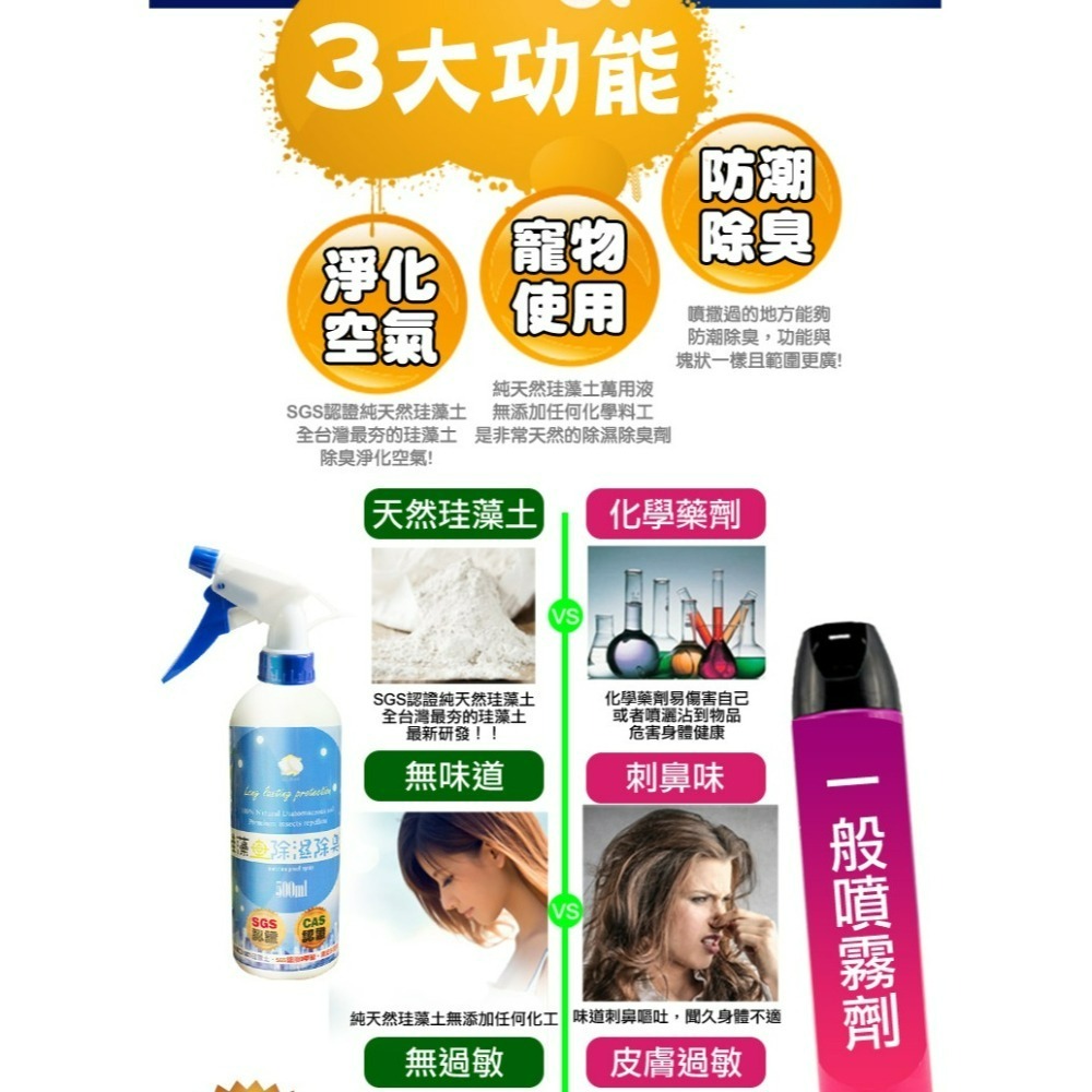 【QIDINA】SGS珪藻土除濕除臭萬用水500ml-細節圖4