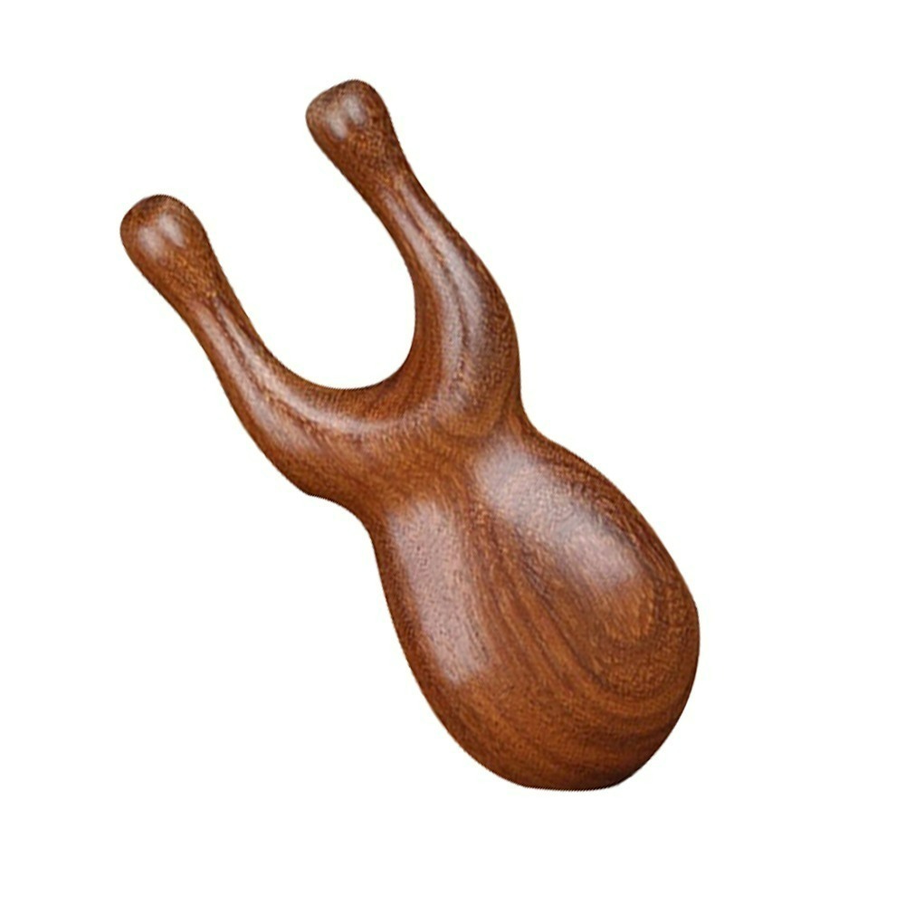 【QIDINA】多功能檀木放鬆臉部指壓穴位按摩棒-C / 頭皮按摩梳 眼部按摩 按摩梳子 刮痧棒 肩頸按摩 頸部按摩-細節圖8