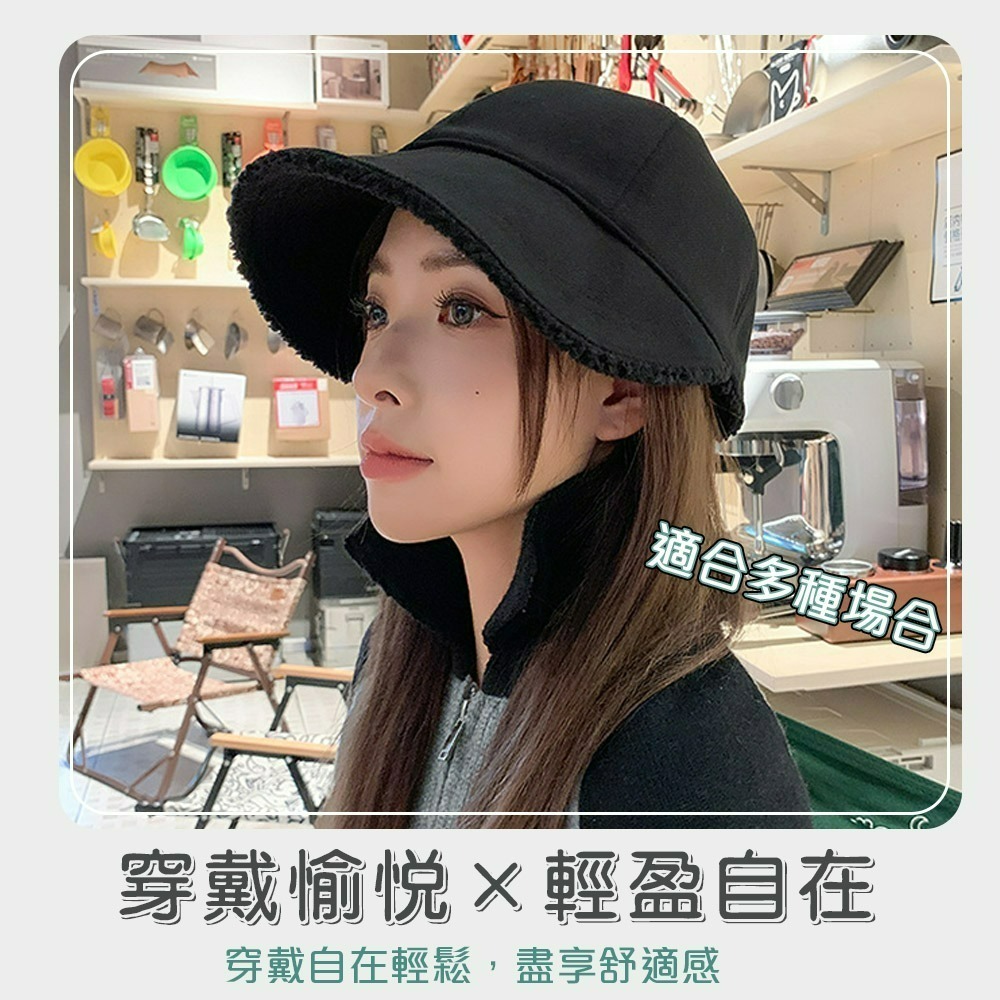 【QIDINA】時尚羊羔絨保暖雙面可戴鴨舌帽-U / 冬天帽子 遮陽帽 防曬帽 棒球帽 運動帽 帽子女 鴨舌漁夫帽 防曬-細節圖5