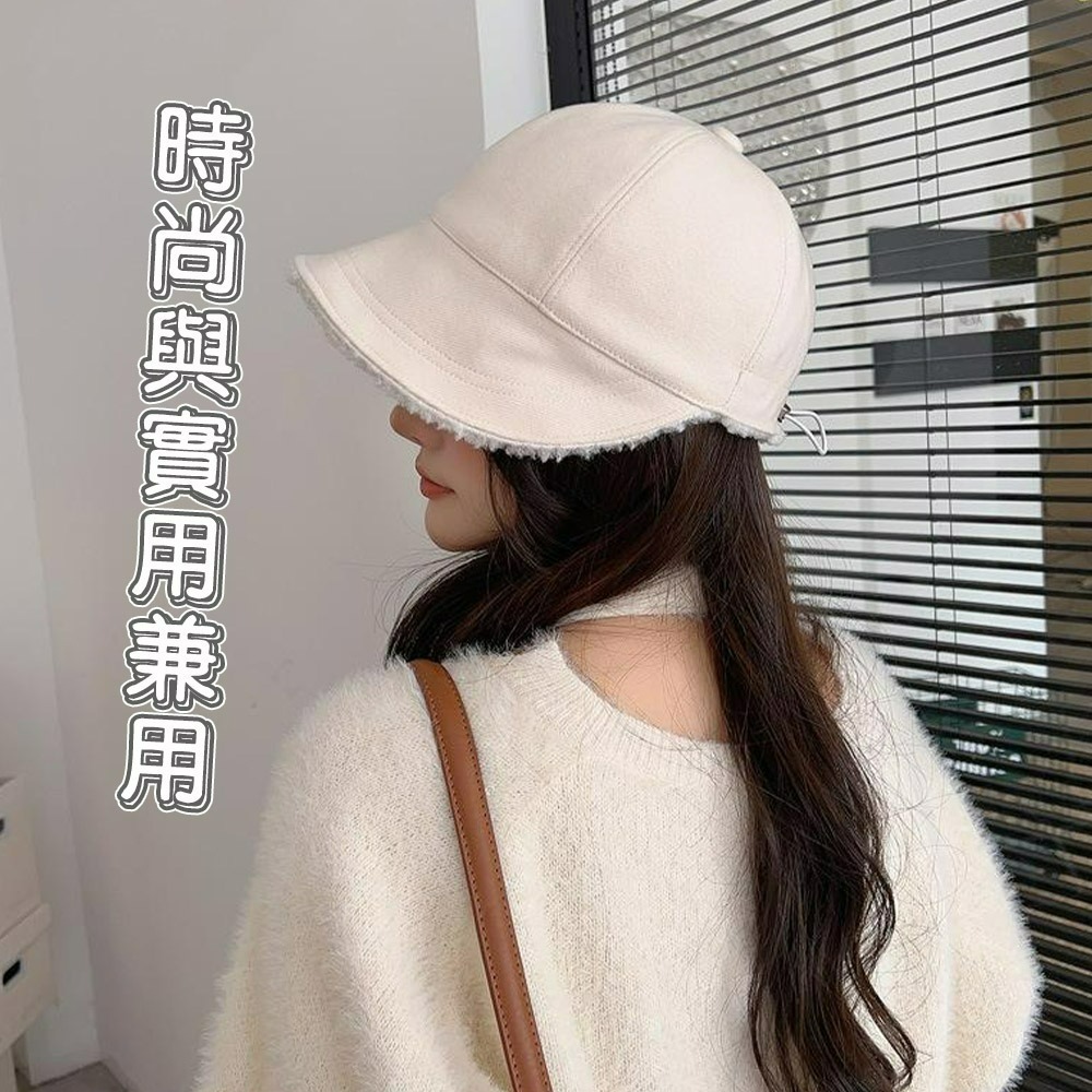 【QIDINA】時尚羊羔絨保暖雙面可戴鴨舌帽-U / 冬天帽子 遮陽帽 防曬帽 棒球帽 運動帽 帽子女 鴨舌漁夫帽 防曬-細節圖6