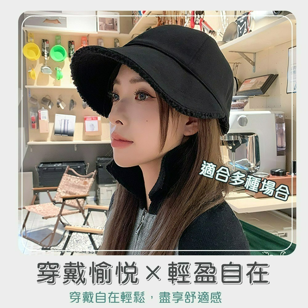 【QIDINA】時尚羊羔絨保暖雙面可戴鴨舌帽-U / 冬天帽子 遮陽帽 防曬帽 棒球帽 運動帽 帽子女 鴨舌漁夫帽 防曬-細節圖5