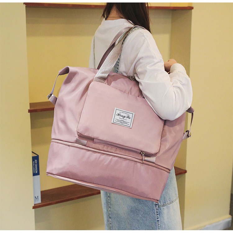 【QIDINA】大容量可收納可加大多功能旅行袋-B / 單肩包 收納包 側背包包女 斜背包女 手提包 行李包 旅行包-細節圖9