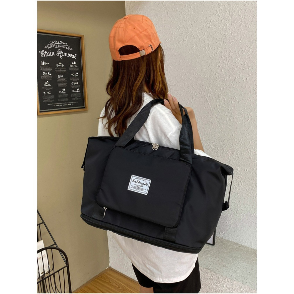 【QIDINA】大容量可收納可加大多功能旅行袋-B / 單肩包 收納包 側背包包女 斜背包女 手提包 行李包 旅行包-細節圖11