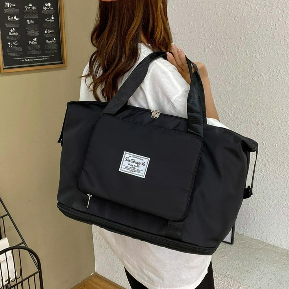 【QIDINA】大容量可收納可加大多功能旅行袋-B / 單肩包 收納包 側背包包女 斜背包女 手提包 行李包 旅行包-規格圖11