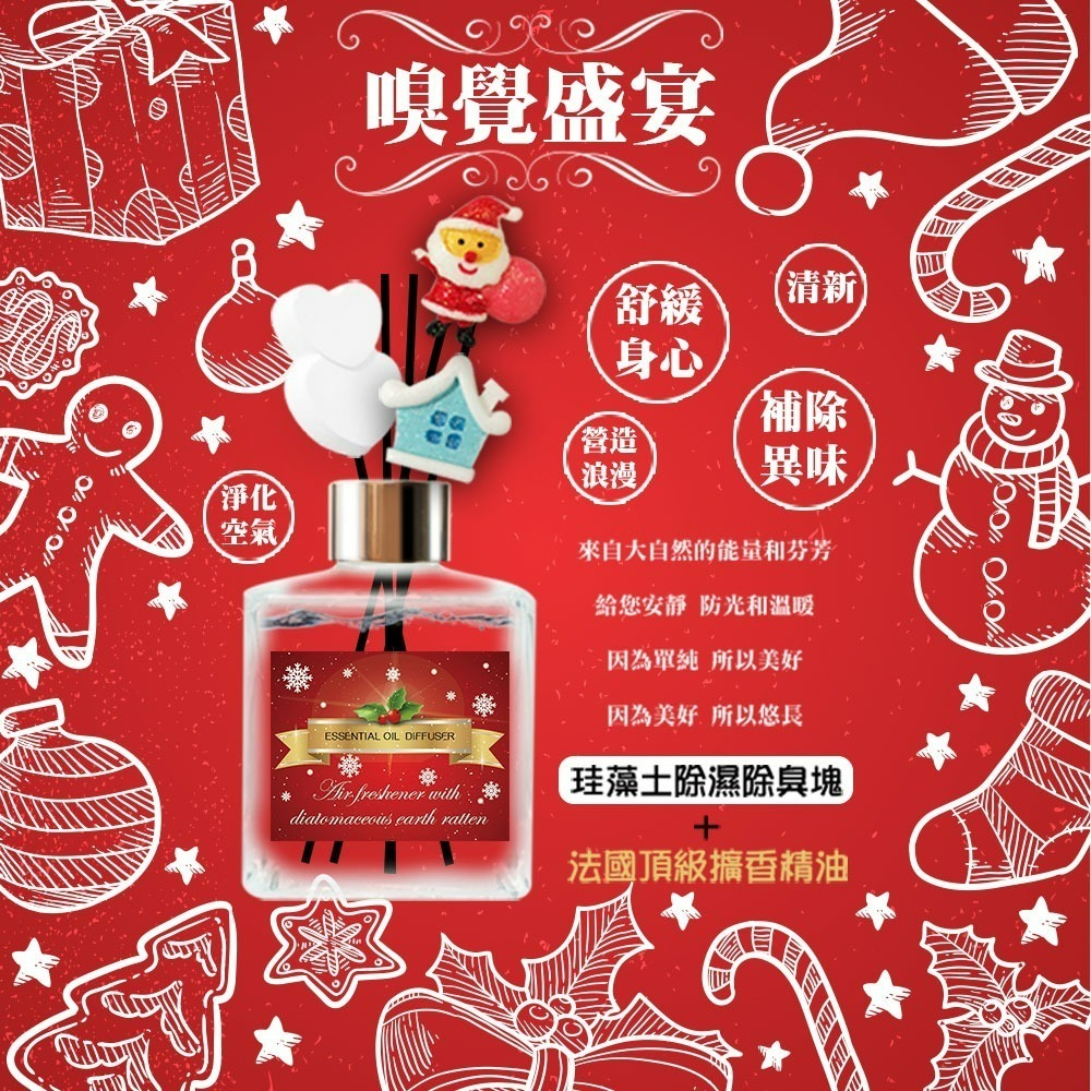 【QIDINA】MIT 冬季聖誕限量限定 法國精油珪藻土擴香瓶 200ml-細節圖5