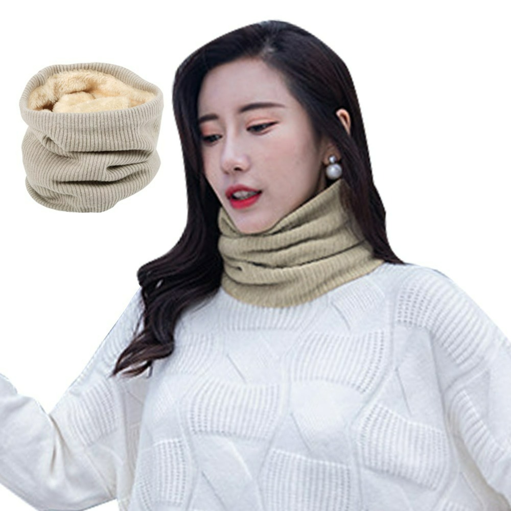 【QIDINA】韓式百搭雙層毛絨超保暖男女圍脖-B / 圍巾 脖圍 頭套 保暖 面罩 帽子 針織圍巾 圍巾女 保暖圍脖-規格圖7