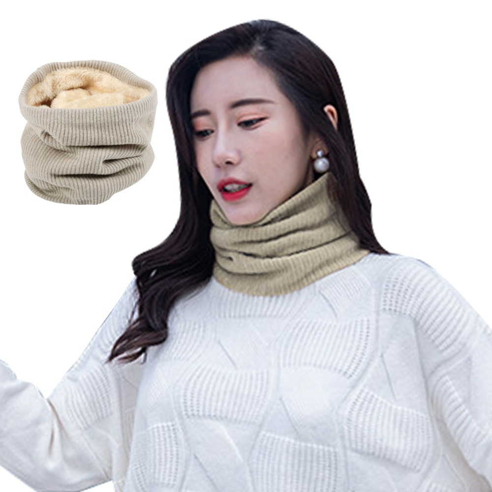 【QIDINA】韓式百搭雙層毛絨超保暖男女圍脖-B / 圍巾 脖圍 頭套 保暖 面罩 帽子 針織圍巾 圍巾女 保暖圍脖-規格圖7