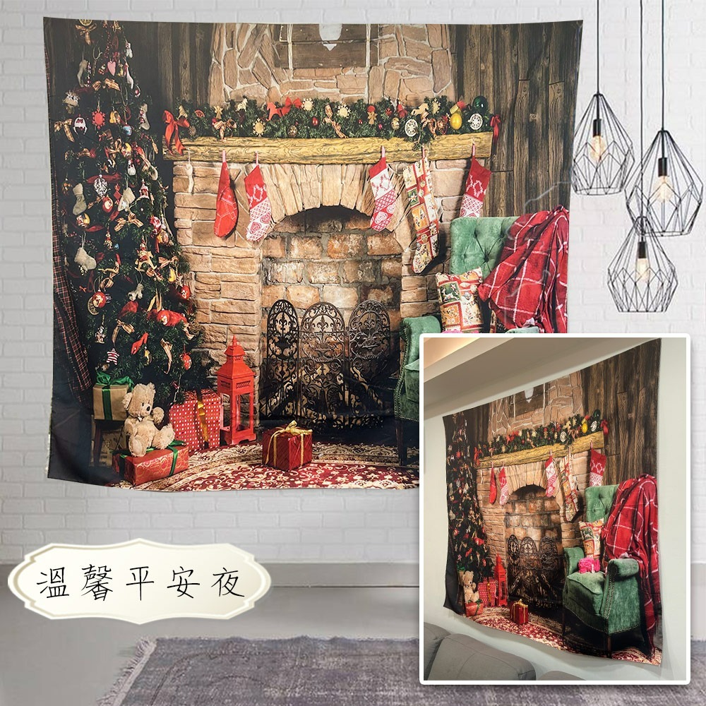 【QIDINA】出國趣仿真療癒系掛毯掛布/沙灘巾/裝飾布-A (贈掛勾) / 掛畫 聖誕佈置 聖誕節佈置 桌巾 交換禮物-細節圖2