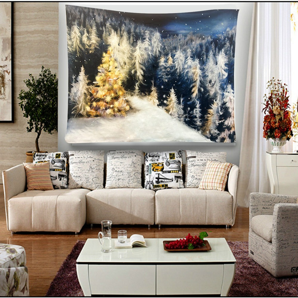 【QIDINA】出國趣仿真療癒系掛毯掛布/沙灘巾/裝飾布-A (贈掛勾) / 掛畫 聖誕佈置 聖誕節佈置 桌巾 交換禮物-細節圖3