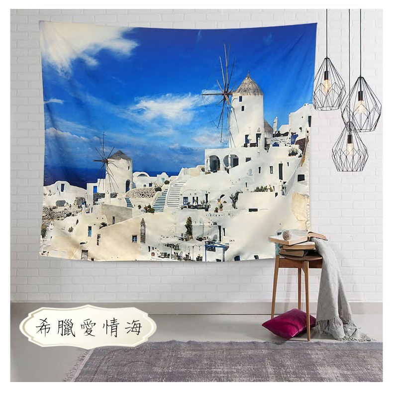 【QIDINA】出國趣仿真療癒系掛毯掛布/沙灘巾/裝飾布-A (贈掛勾) / 掛畫 聖誕佈置 聖誕節佈置 桌巾 交換禮物-細節圖7
