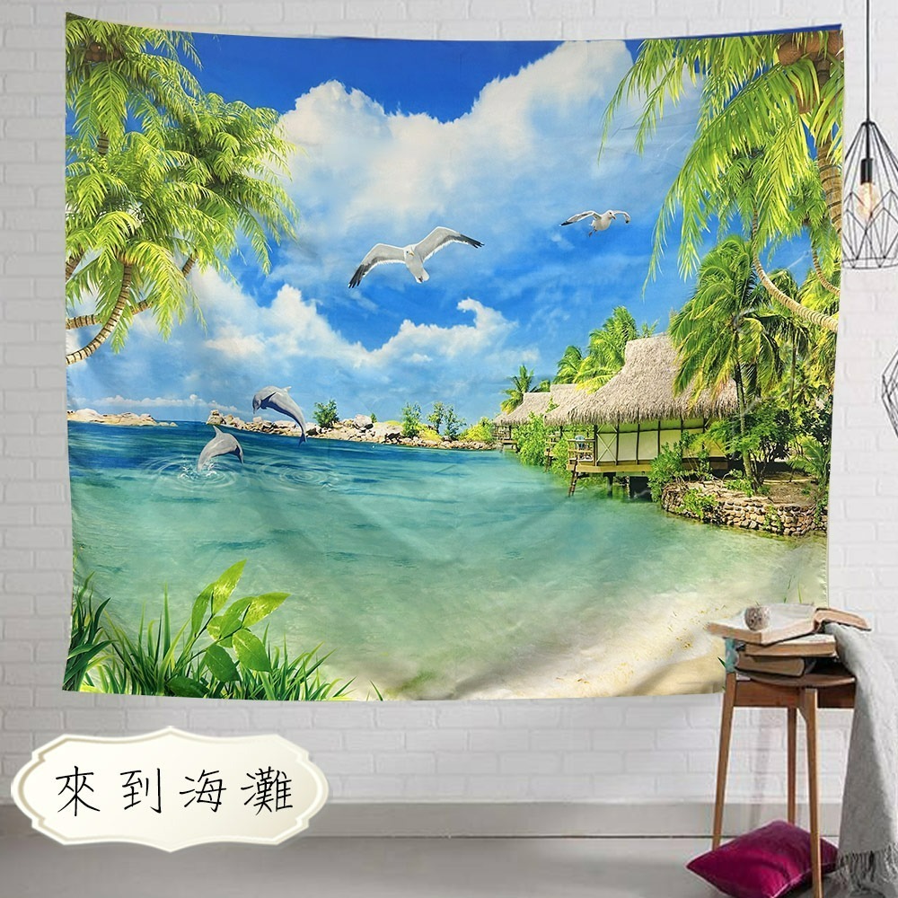 【QIDINA】出國趣仿真療癒系掛毯掛布/沙灘巾/裝飾布-A (贈掛勾) / 掛畫 聖誕佈置 聖誕節佈置 桌巾 交換禮物-細節圖4