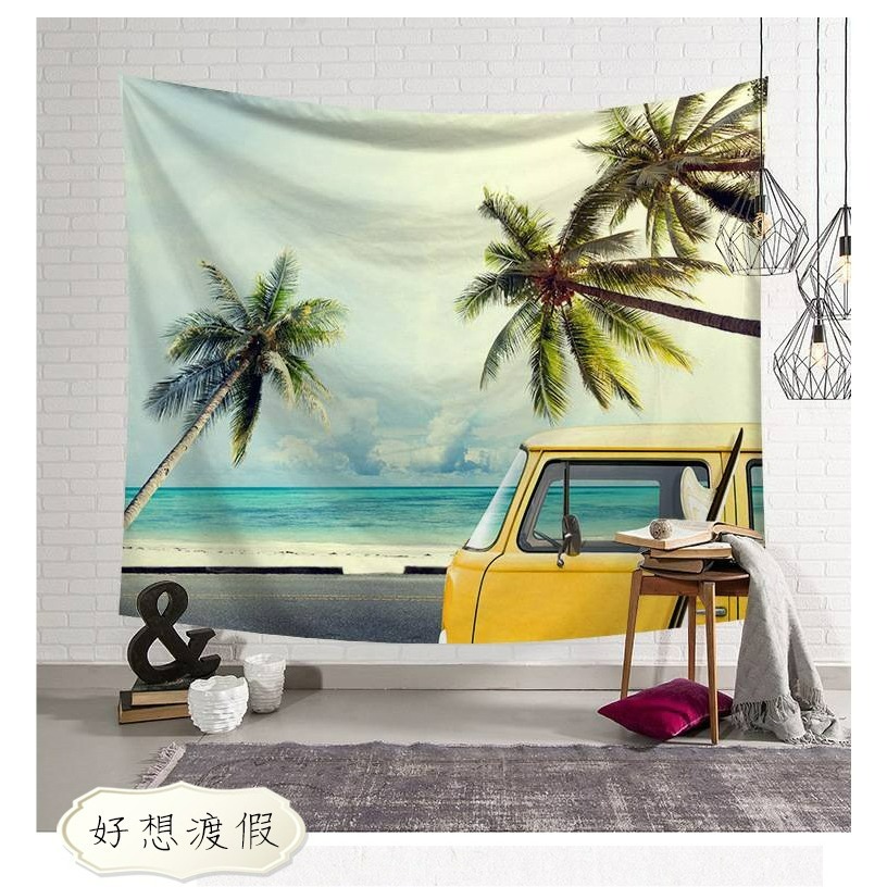 【QIDINA】出國趣仿真療癒系掛毯掛布/沙灘巾/裝飾布-A (贈掛勾) / 掛畫 聖誕佈置 聖誕節佈置 桌巾 交換禮物-細節圖8