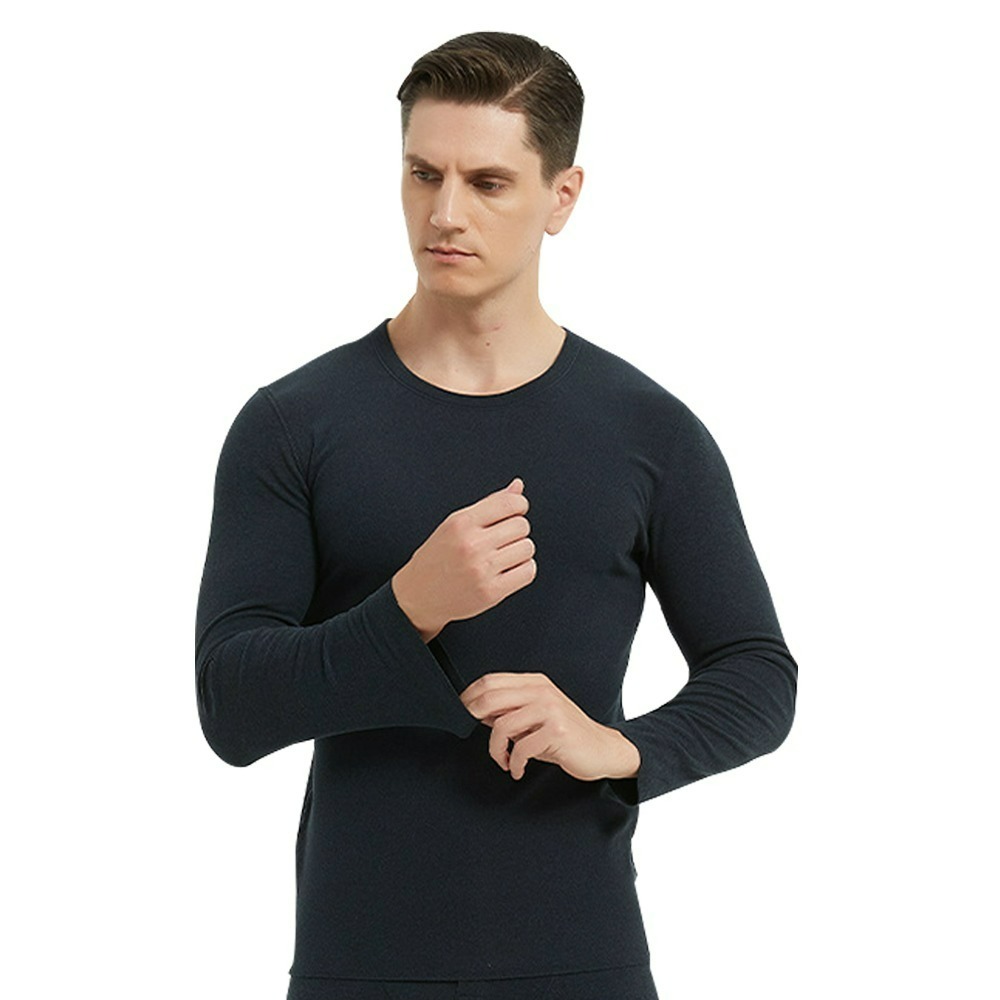 【QIDINA】刷毛蓄熱男女款保暖發熱衣-D / 保暖衣 內搭 長袖上衣 長袖睡衣 男長袖 男生長袖 女上衣 冬天衣服-細節圖9