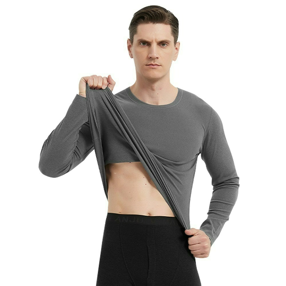 【QIDINA】刷毛蓄熱男女款保暖發熱衣-D / 保暖衣 內搭 長袖上衣 長袖睡衣 男長袖 男生長袖 女上衣 冬天衣服-細節圖8