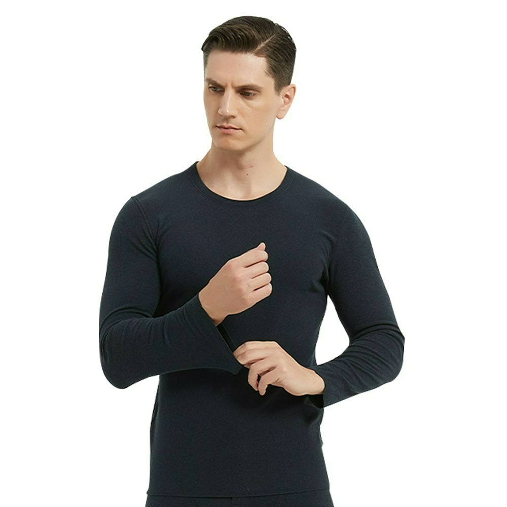 【QIDINA】刷毛蓄熱男女款保暖發熱衣-D / 保暖衣 內搭 長袖上衣 長袖睡衣 男長袖 男生長袖 女上衣 冬天衣服-細節圖9