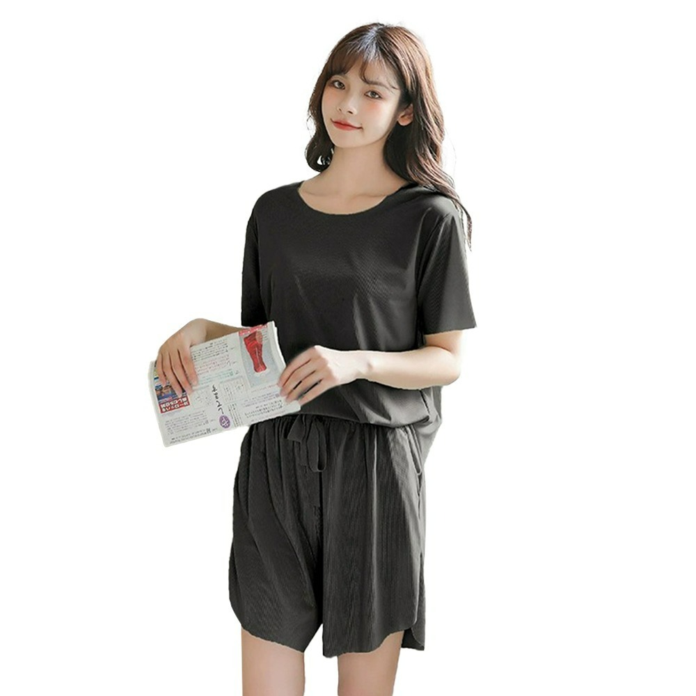 【QIDINA】熱銷款冰絲涼感寬鬆舒適休閒套裝-1CF / 居家服 運動套裝 涼感 胸墊睡衣 冰絲睡衣 冰絲 運動衣-規格圖7