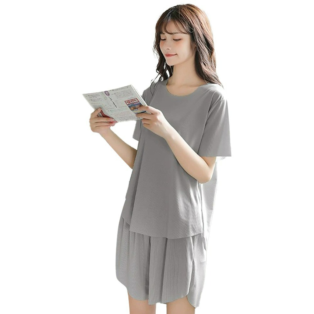 【QIDINA】熱銷款冰絲涼感寬鬆舒適休閒套裝-1CF / 居家服 運動套裝 涼感 胸墊睡衣 冰絲睡衣 冰絲 運動衣-規格圖7