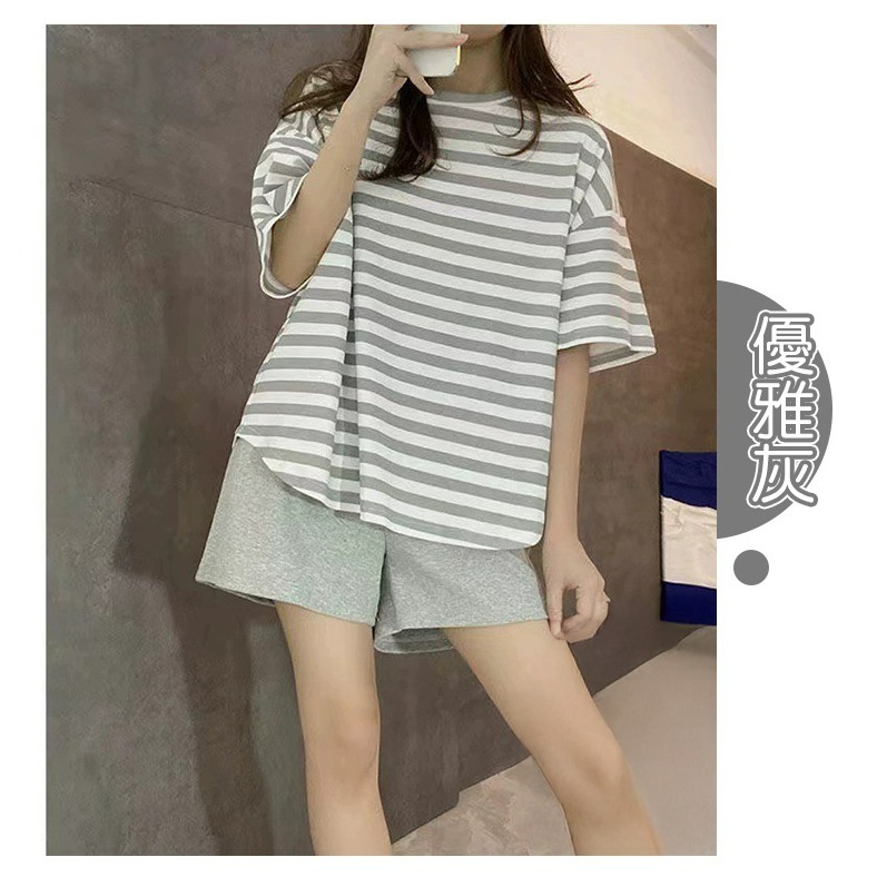 【QIDINA】超好穿大彈力附胸墊外出居家短袖短褲/休閒套裝-E / 居家服 運動套裝 涼感 胸墊睡衣 運動衣 睡衣套裝-細節圖8