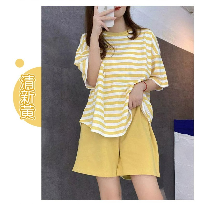 【QIDINA】超好穿大彈力附胸墊外出居家短袖短褲/休閒套裝-E / 居家服 運動套裝 涼感 胸墊睡衣 運動衣 睡衣套裝-細節圖9