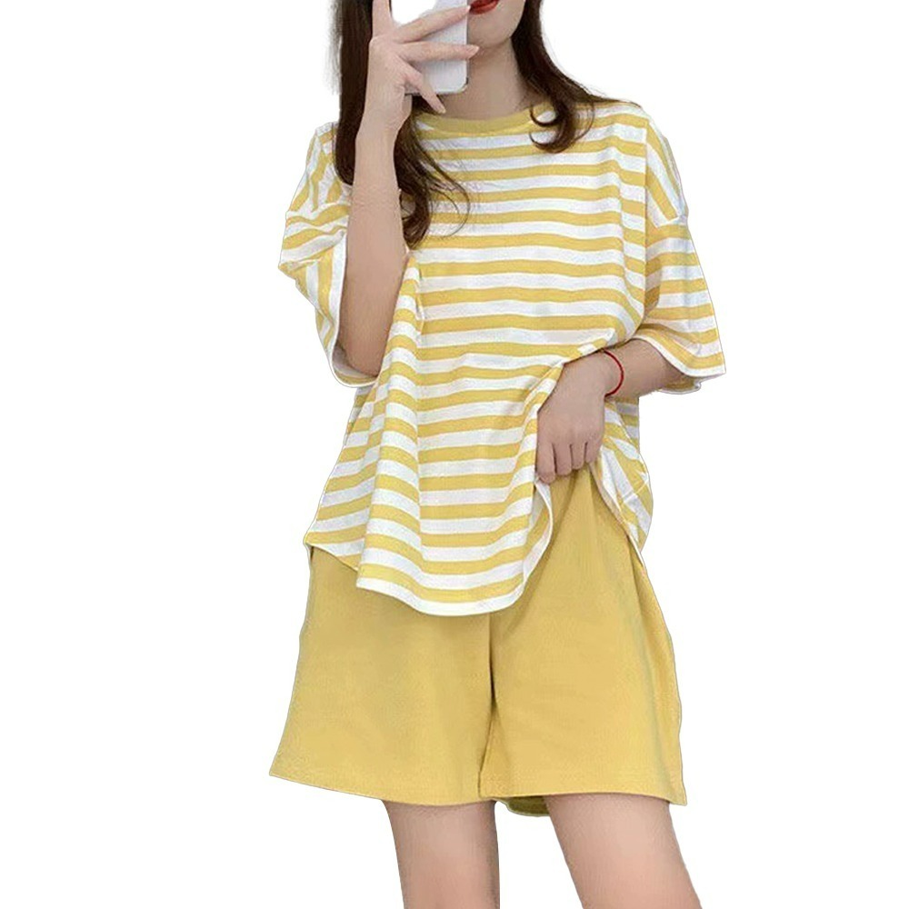 【QIDINA】超好穿大彈力附胸墊外出居家短袖短褲/休閒套裝-E / 居家服 運動套裝 涼感 胸墊睡衣 運動衣 睡衣套裝-規格圖10