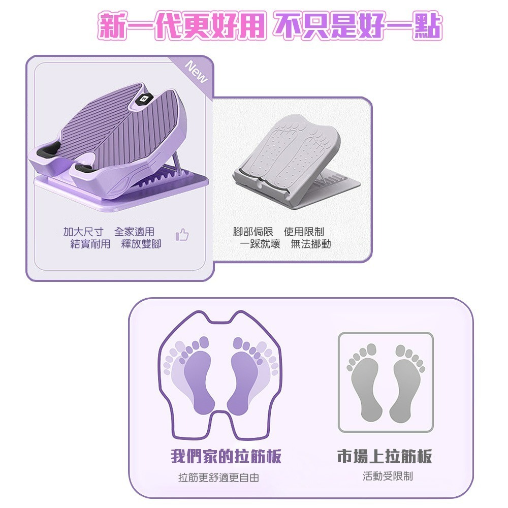 【QIDINA】升級款多段位輕鬆小腿拉伸器拉筋板 / 瑜珈 運動 伸展帶 腳底按摩板 足筋板 小腿拉筋板 拉伸器-細節圖5
