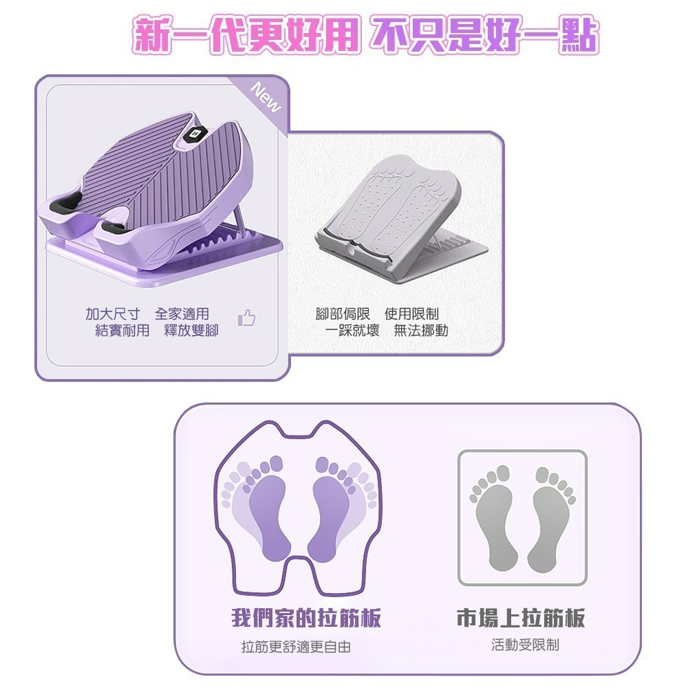 【QIDINA】升級款多段位輕鬆小腿拉伸器拉筋板 / 瑜珈 運動 伸展帶 腳底按摩板 足筋板 小腿拉筋板 拉伸器-細節圖5