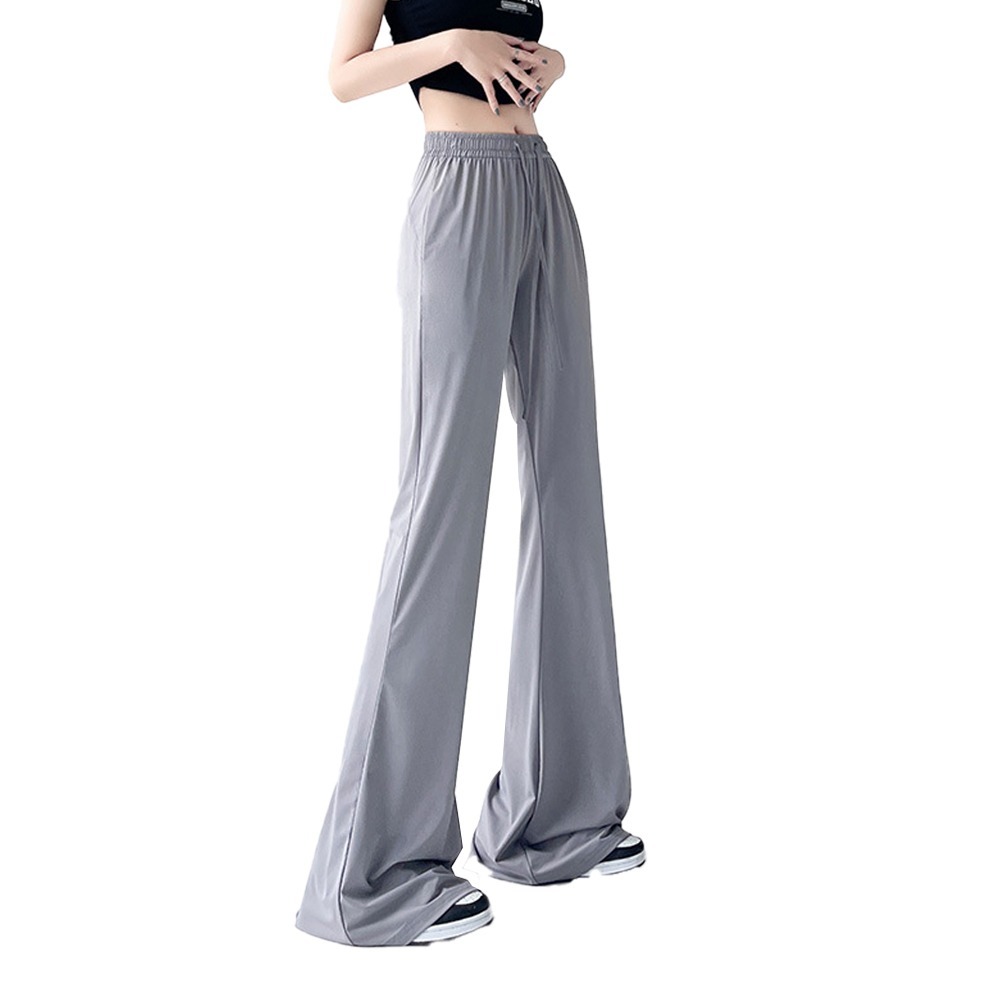 【QIDINA】時尚冰絲涼爽防曬速乾彈力喇叭褲-Y / 直筒褲 寬褲裙 闊腿褲 休閒褲 瑜珈褲 涼感褲子女 睡褲-規格圖11