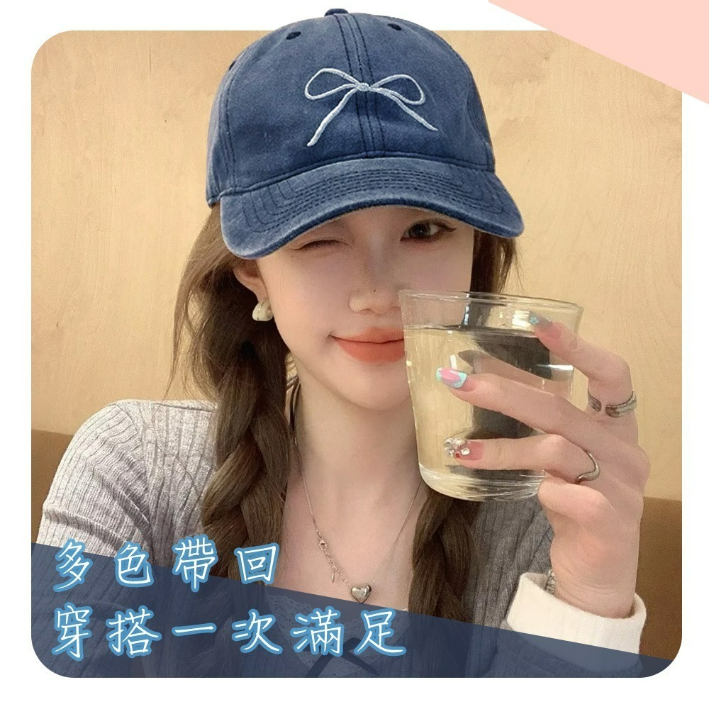 【QIDINA】韓系超百搭蝴蝶結減齡棒球帽-Z / 抗UV 高爾夫帽 運動帽 健身帽 防曬遮陽帽 休閒帽 跑步帽 鴨舌帽-細節圖6