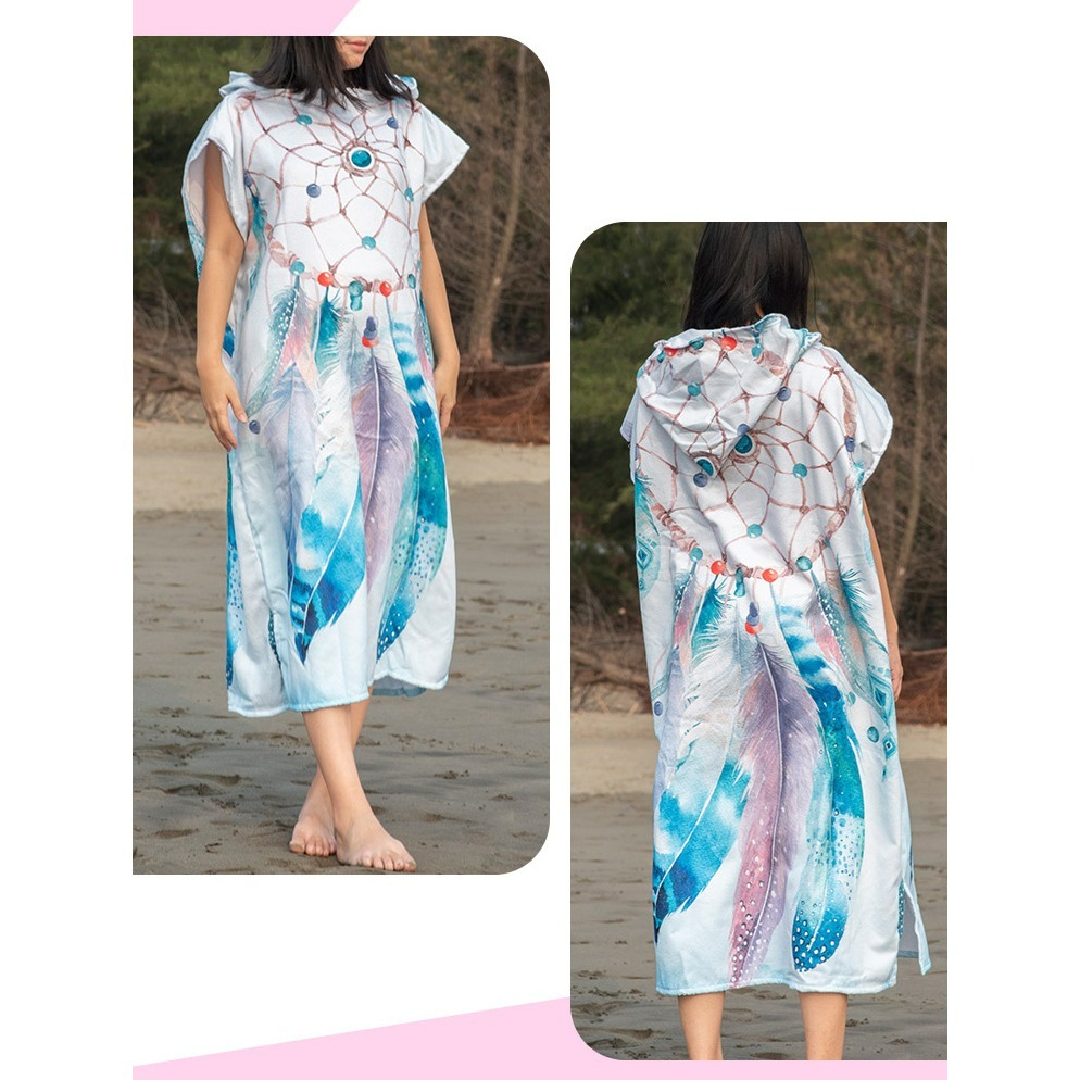 【QIDINA】好吸水親子繽紛沙灘巾浴衣浴巾-H款 / 浴巾衣 吸水浴巾 兒童浴巾 大浴巾 毛巾 浴巾加大-細節圖8