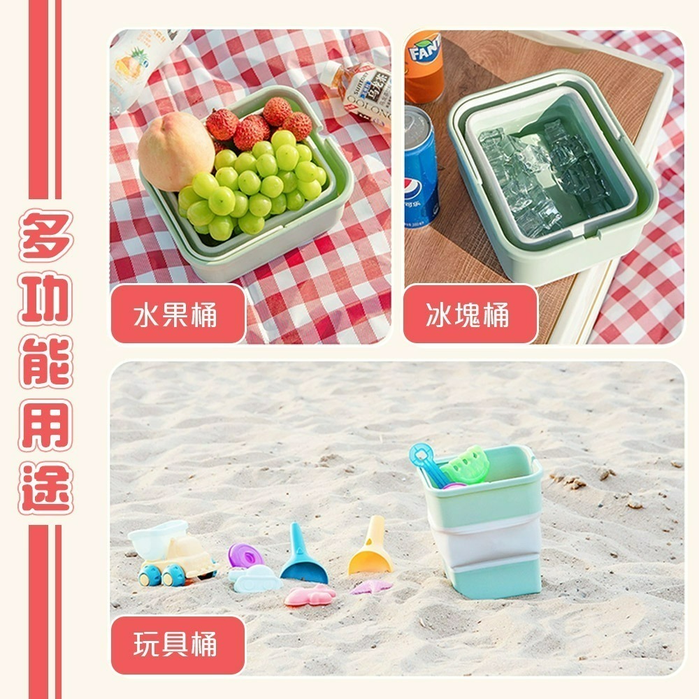 【QIDINA】折疊多用途收納垃圾桶贈垃圾袋5捲/垃圾桶-A / 車用垃圾桶 收納盒 廚餘桶 玩具收納 廚房垃圾 提袋-細節圖2