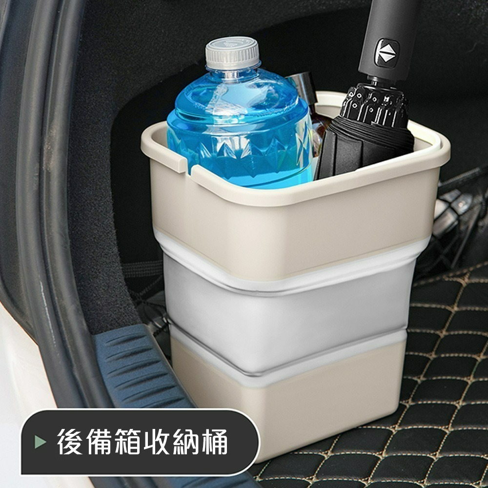 【QIDINA】折疊多用途收納垃圾桶贈垃圾袋5捲/垃圾桶-A / 車用垃圾桶 收納盒 廚餘桶 玩具收納 廚房垃圾 提袋-細節圖7