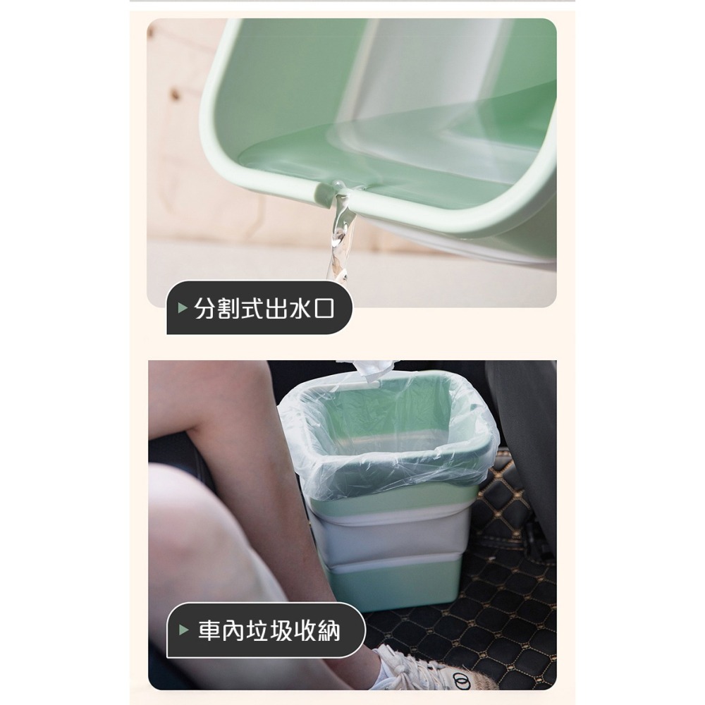 【QIDINA】折疊多用途收納垃圾桶贈垃圾袋5捲/垃圾桶-A / 車用垃圾桶 收納盒 廚餘桶 玩具收納 廚房垃圾 提袋-細節圖9