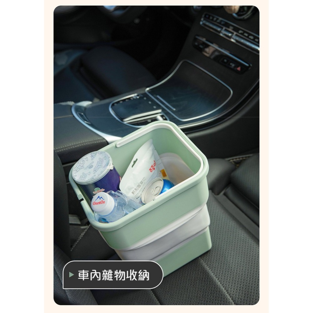 【QIDINA】折疊多用途收納垃圾桶贈垃圾袋5捲/垃圾桶-A / 車用垃圾桶 收納盒 廚餘桶 玩具收納 廚房垃圾 提袋-細節圖11