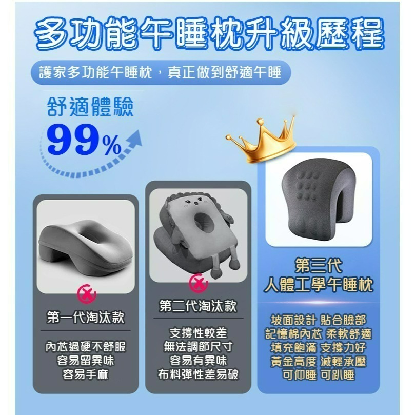 【QIDINA】多功能趴睡仰睡秒睡記憶棉兩用枕-H / 午睡枕 趴睡枕 靠枕 靠墊 記憶枕頭 抱枕 頭枕 腰枕 腰墊-細節圖8