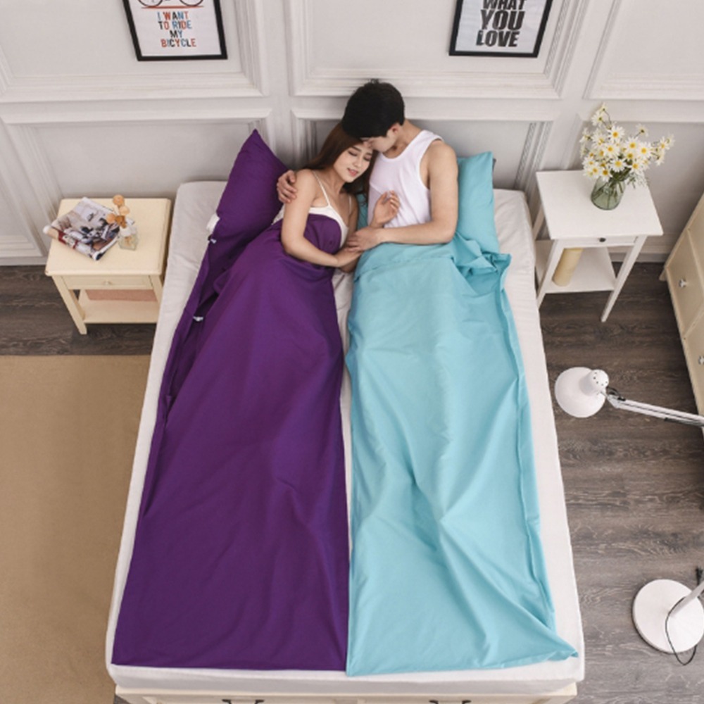 【QIDINA】韓式素色便攜旅行單人隔髒保潔墊睡袋 / 露營睡袋 旅行睡袋 公司睡袋 客廳睡袋 家用睡袋 學校用睡袋-細節圖2