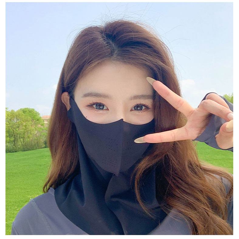 【QIDINA】高質感冰絲涼感透氣防曬面罩-A / 冰絲面罩 涼感面罩 遮陽面罩 透氣面罩-細節圖9