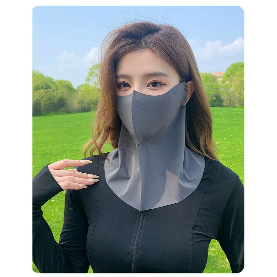 【QIDINA】高質感冰絲涼感透氣防曬面罩-A / 冰絲面罩 涼感面罩 遮陽面罩 透氣面罩-細節圖10