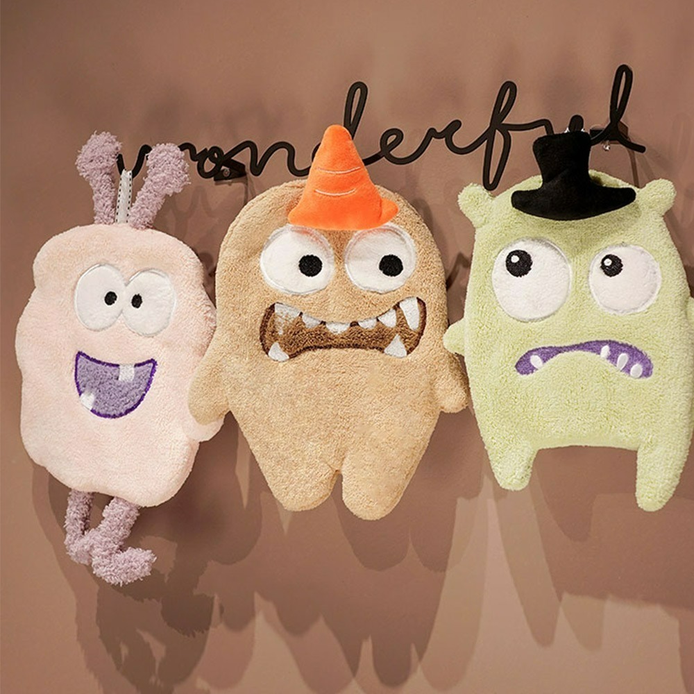 【QIDINA】萌萌小怪物可掛吸水多用途擦手巾 / 毛巾 擦臉毛巾 台灣毛巾 飯店毛巾-細節圖7