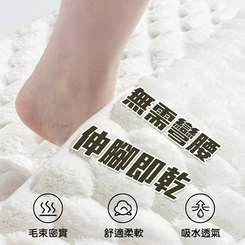 【QIDINA】雲朵絨厚款軟綿綿吸水地墊-A / 浴室地墊 廚房地墊 地毯 房間地墊 地毯臥室 小地毯 地墊玄關-細節圖4