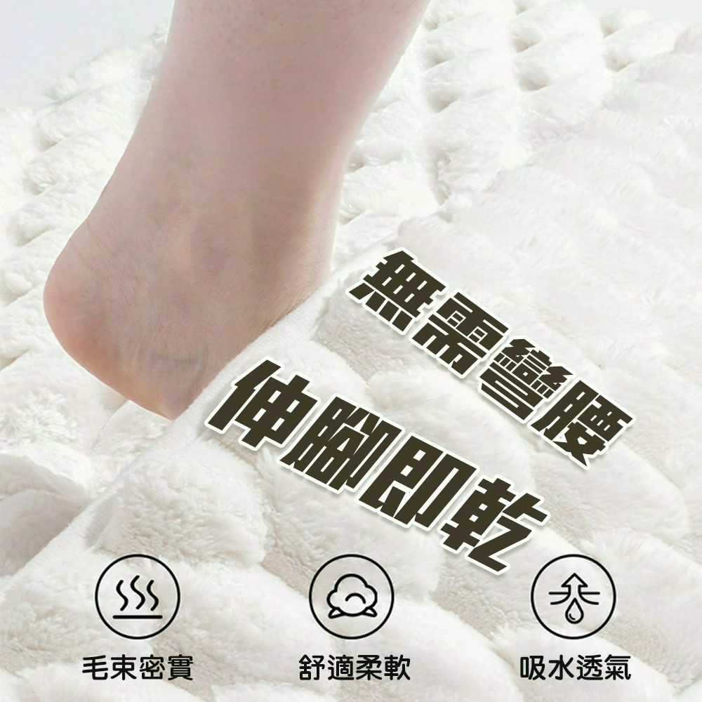 【QIDINA】雲朵絨厚款軟綿綿吸水地墊-A / 浴室地墊 廚房地墊 地毯 房間地墊 地毯臥室 小地毯 地墊玄關-細節圖4