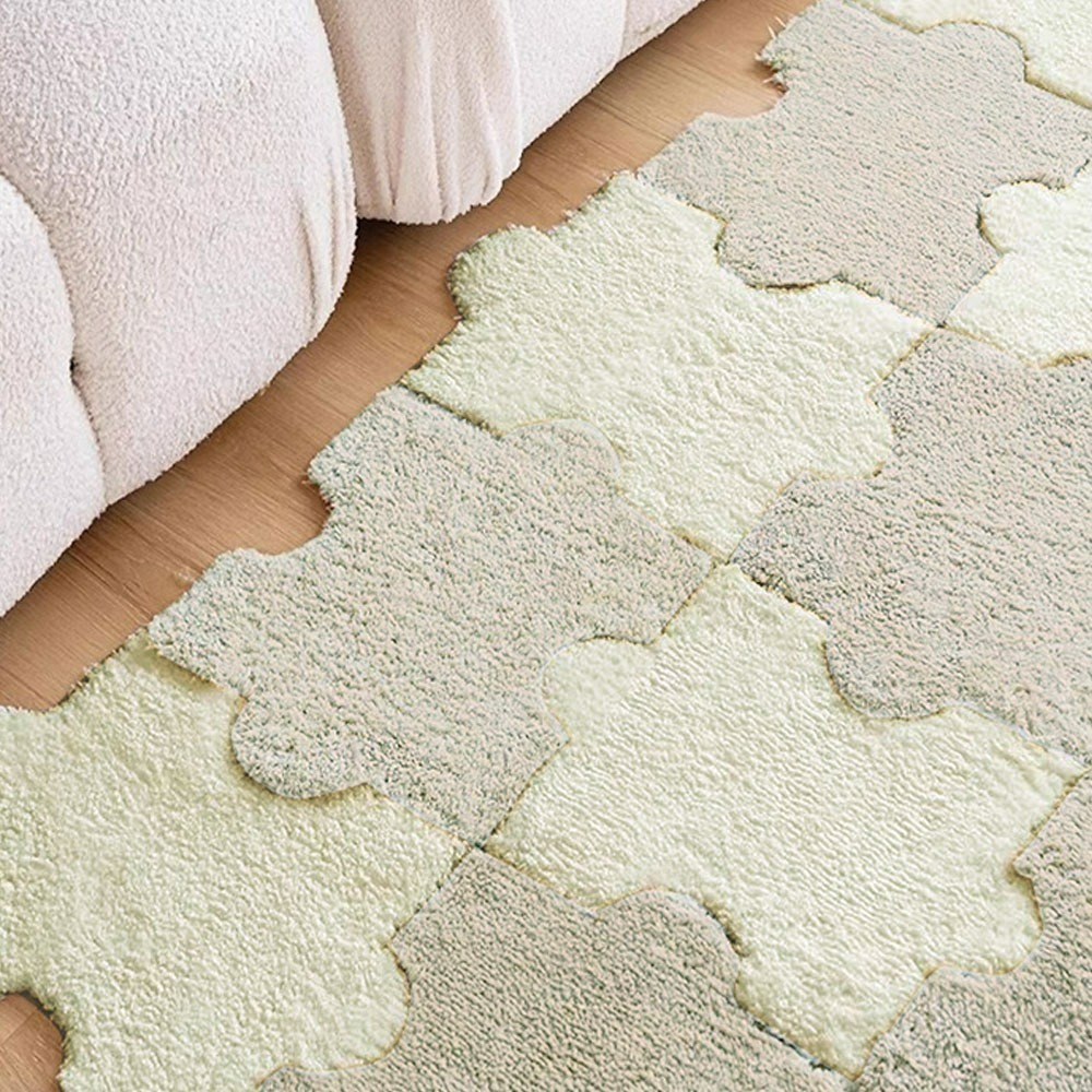 【QIDINA】質感奶茶色系超柔軟免黏貼拼接地墊-B / 吸水地墊 浴室地墊 廚房地墊 房間地墊 地毯臥室 地墊玄關-細節圖6