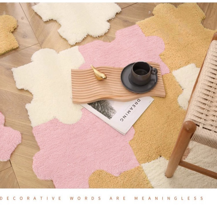 【QIDINA】質感奶茶色系超柔軟免黏貼拼接地墊-B / 吸水地墊 浴室地墊 廚房地墊 房間地墊 地毯臥室 地墊玄關-細節圖7